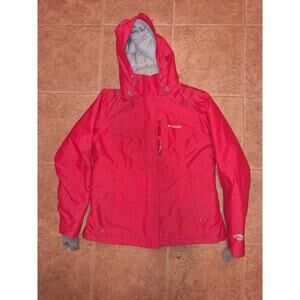 Columbia Omni-Heat Women’s Red Hooded Ski Jacket Thermal Reflective Large